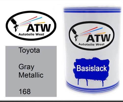 Toyota, Gray Metallic, 168: 500ml Lackdose, von ATW Autoteile West.